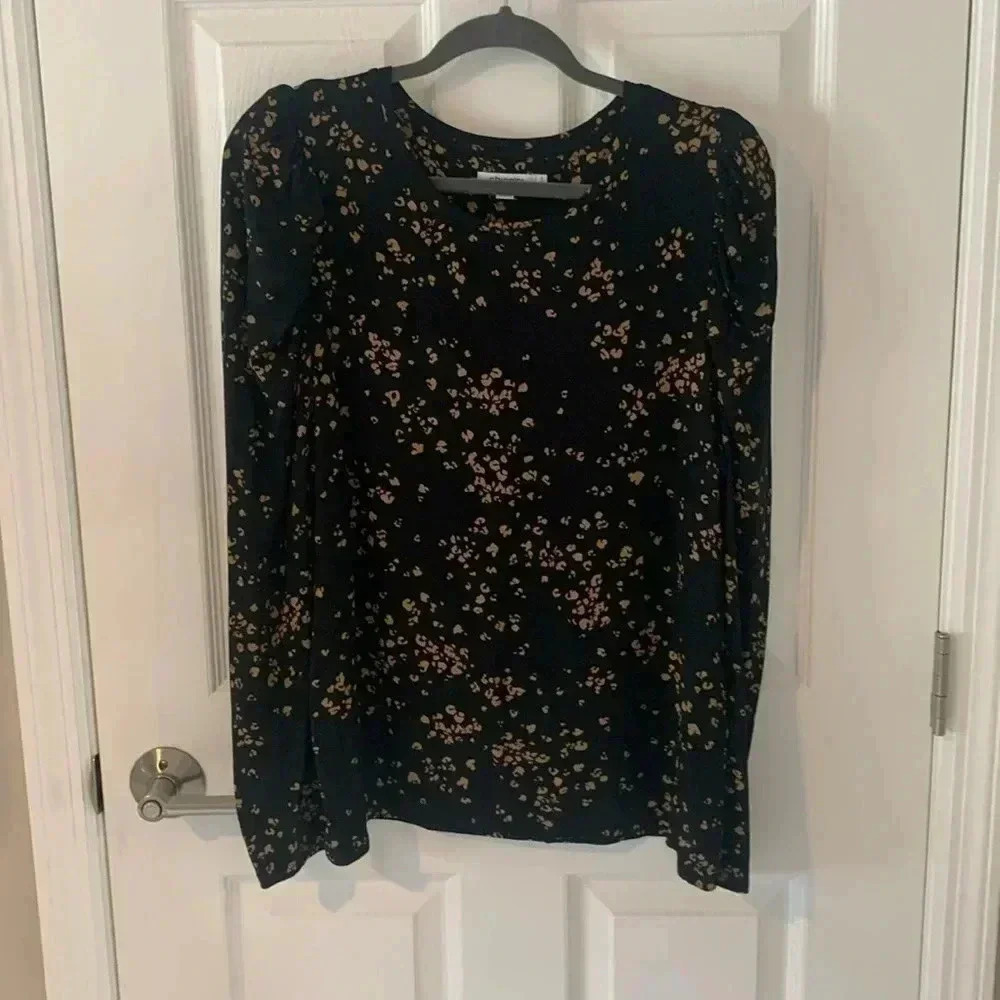 Chicos puff sleeve jersey top size large